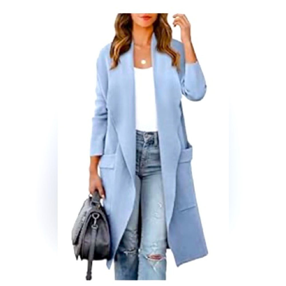 NWT Women's Casual Long Sleeve Open Front  Long Cardigan
